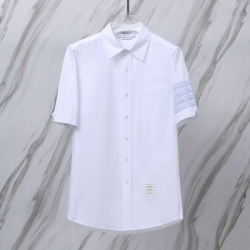 THOM BROWNE 톰브라운 007 ST 사선 옥스포드 반팔 셔츠