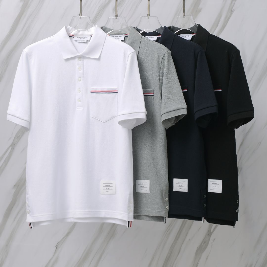 THOM BROWNE 톰브라운 010 RWB 포켓 PK 폴로 반팔