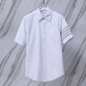 THOM BROWNE 톰브라운 015 멀티 컬러 사선 옥스포드 반팔 셔츠