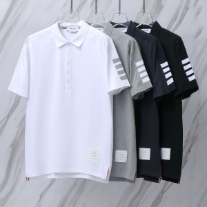 THOM BROWNE 톰브라운 016 사선 코튼 폴로 반팔