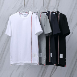 THOM BROWNE 톰브라운 017 RWB 센터 오프 라인 코튼 반팔