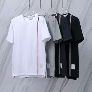 THOM BROWNE 톰브라운 017 RWB 센터 오프 라인 코튼 반팔