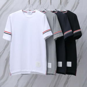THOM BROWNE 톰브라운 020 RWB 암밴드 코튼 반팔