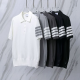 THOM BROWNE 톰브라운 026 사선 클래식 폴로 니트 반팔