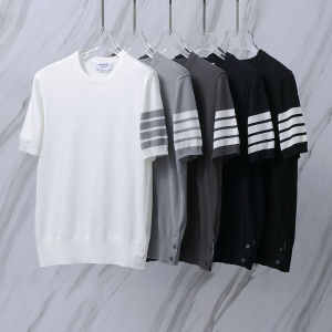 THOM BROWNE 톰브라운 027 사선 클래식 니트 반팔