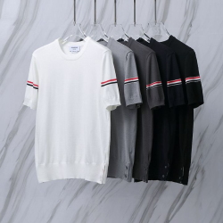 THOM BROWNE 톰브라운 028 RWB 암밴드 니트 반팔