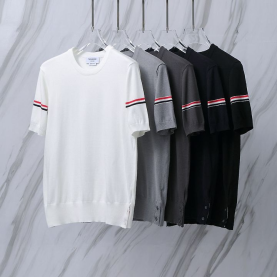 THOM BROWNE 톰브라운 028 RWB 암밴드 니트 반팔