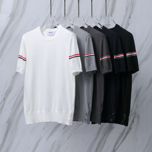 THOM BROWNE 톰브라운 028 RWB 암밴드 니트 반팔