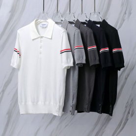 THOM BROWNE 톰브라운 029 RWB 암밴드 폴로 니트 반팔