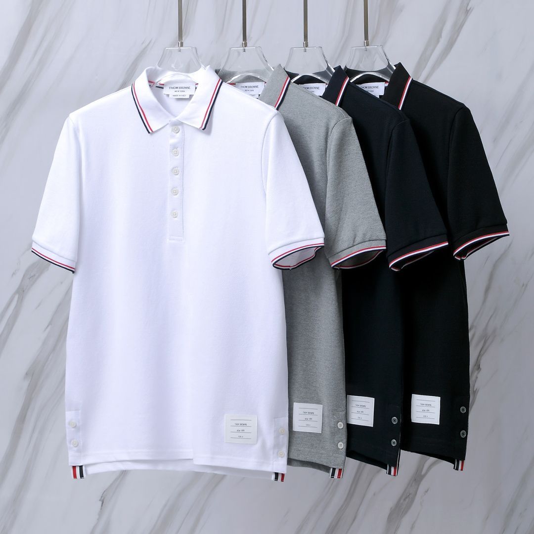 THOM BROWNE 톰브라운 029 RWB 팁 PK 폴로 반팔