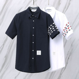 THOM BROWNE 톰브라운 039 애니멀 사선 옥스포드 반팔 셔츠