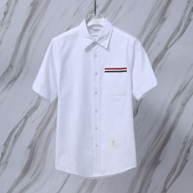 THOM BROWNE 톰브라운 068 RWB 포켓 옥스포드 반팔 셔츠
