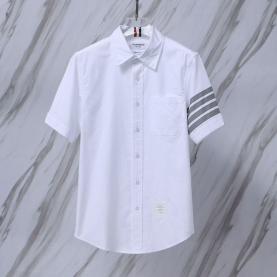 THOM BROWNE 톰브라운 090 사선 옥스포드 반팔 셔츠