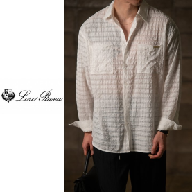 LOROPIANA 로로피아나 포멀 쉐이크 시어서커 셔츠 4COLOR
