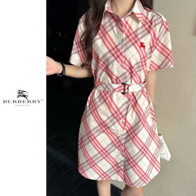 BURBERRY 버버리 체크 코튼 셔츠 드레스