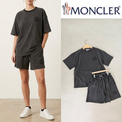 MONCLER 몽클레어 엠보 로고 피그먼트 오버핏 하프 셋업