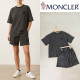 MONCLER 몽클레어 엠보 로고 피그먼트 오버핏 하프 셋업