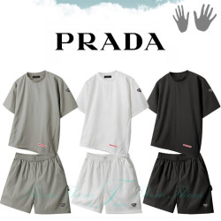 PRADA 프라다 오버핏 시어서커 세트