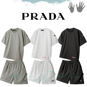 PRADA 프라다 오버핏 시어서커 세트