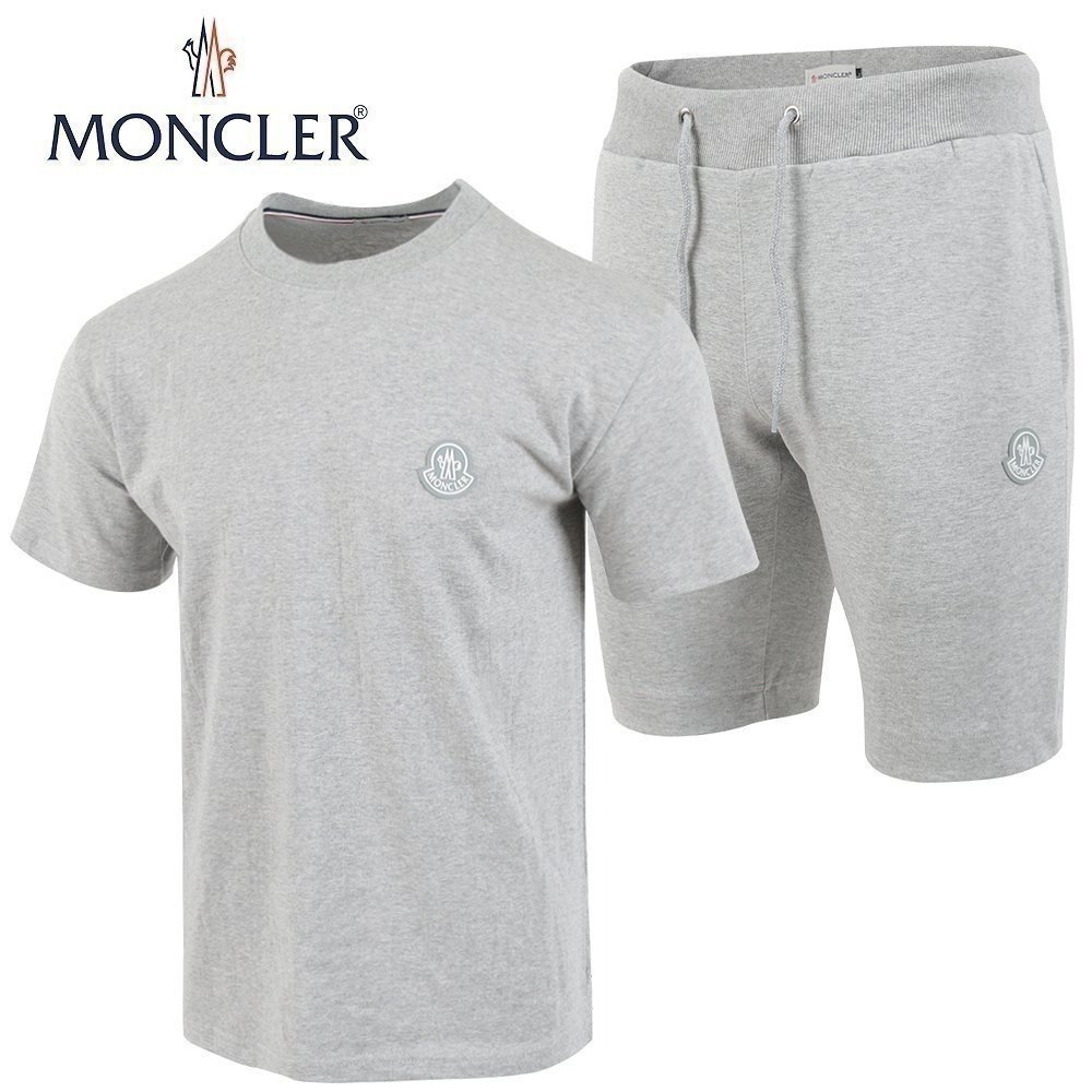 MONCLER 몽클레어 그레이 패치 반팔 & 반바지 셋업