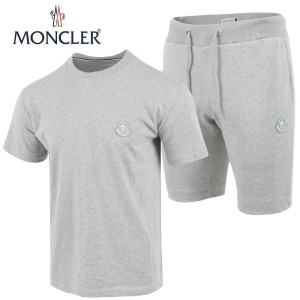 MONCLER 몽클레어 그레이 패치 반팔 & 반바지 셋업