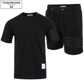 THOM BROWNE 톰브라운 블랙 4바 반팔 & 반바지 셋업