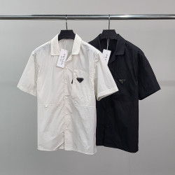 PRADA 프라다 로고와펜 나일론 반팔 셔츠
