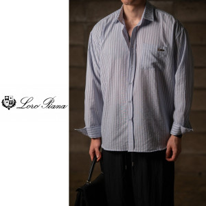 LOROPIANA 로로피아나 비즈 스트라이프 시어서커 셔츠 2COLOR