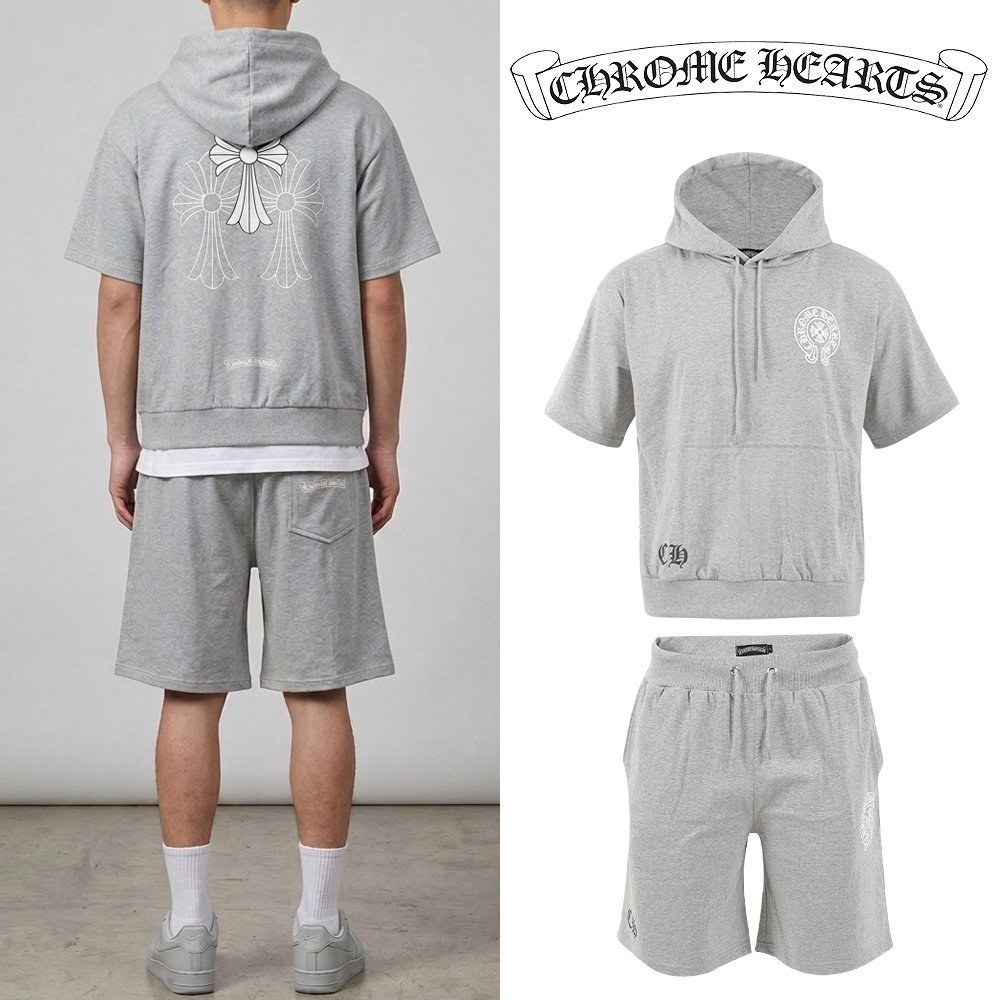 CHROME HEARTS 크롬하츠 말굽 크로스 오버핏 후드 셋업