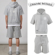 ●6월 판매 9위● CHROME HEARTS 크롬하츠 말굽 크로스 오버핏 후드 셋업