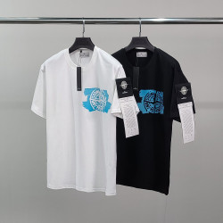 STONE ISLAND 스톤아일랜드 흑백와펜 페인팅 코튼 반팔티