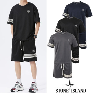 STONE ISLAND 스톤아일랜드 컴파스 써클 자수 하프 셋업