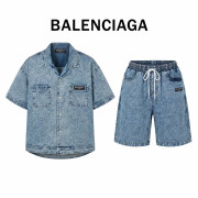 BALENCIAGA 발렌시아가 워싱 데님 카라 JK 세트 2COLOR