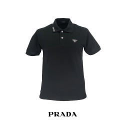 PRADA 프라다  플레이트 로고 스트레치 코튼 pk 반팔 2COLOR