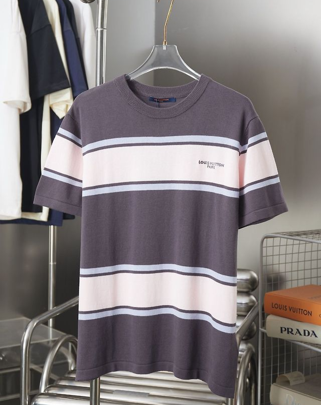 LOUIS VUITTON 루이비통 607103 로고 스트라이프 니트 반팔 2COLOR