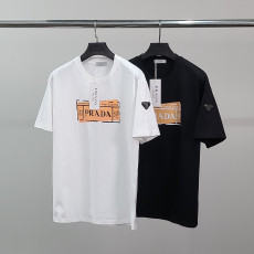 PRADA 프라다 가슴페인트 코튼 반팔티