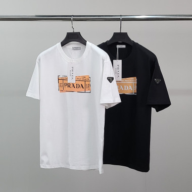 PRADA 프라다 가슴페인트 코튼 반팔티