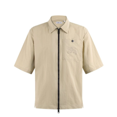 BURBERRY 버버리 607082 EKD 자수 나일론 집업 반팔 셔츠 자켓