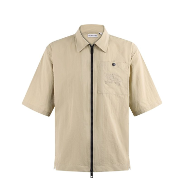BURBERRY 버버리 607082 EKD 자수 나일론 집업 반팔 셔츠 자켓