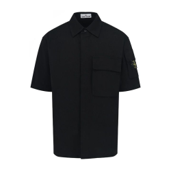 STONE ISLAND 스톤아일랜드 607035 스트레치 오가닉 코튼 트윌 반팔 셔츠