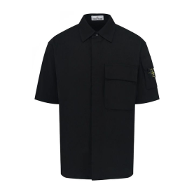 STONE ISLAND 스톤아일랜드 607035 스트레치 오가닉 코튼 트윌 반팔 셔츠