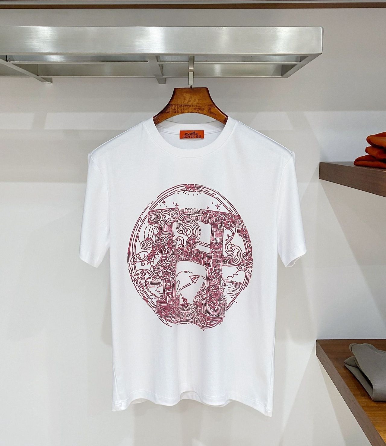 HERMES 에르메스 607062 오디세이 H 마크 원형 메달리온 반팔 2COLOR