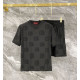 GUCCI 구찌 607130 GG 엠보 자수 로고 반팔&반바지 세트