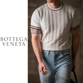 BOTTEGA VENETA 보테가베네타 머슬 꽈배기 슬림 니트반팔 3COLOR