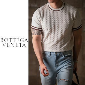BOTTEGA VENETA 보테가베네타 머슬 꽈배기 슬림 니트반팔 3COLOR