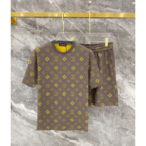 LOUIS VUITTON 루이비통 607122 컬러 모노그램 자수 올오버 반팔&반바지 세트 2COLOR