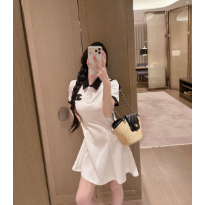 CHANEL 샤넬 1036 CC 로고 배색 원피스 2COLOR
