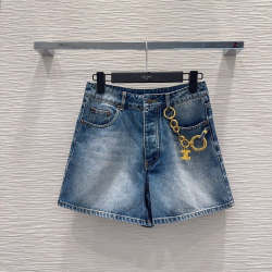 CELINE 셀린느 1044 트리옴페 체인 팬던트 데님 쇼츠