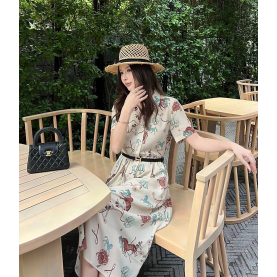 HERMES 에르메스 1062 로프 콘스탄스 H 로고 벨트 원피스 2COLOR