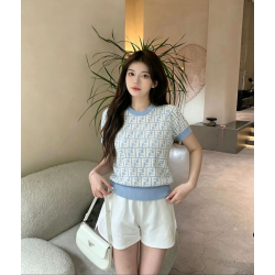 FENDI 펜디 1052 FF 로고 올오버 니트 반팔 4COLOR